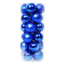 Christmas Tree Ball Ornaments Blue 24 Pieces