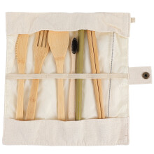 Bamboo Cutlery Set Reusable Picnic Utensils 4-Piece