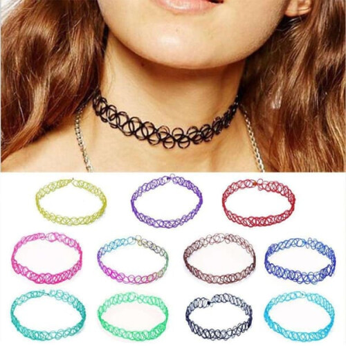 Choker Necklace Black One Size 12-Pack