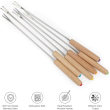 Brochettes Ă griller Crowdstar avec manche en bois de 24 cm (9,5 po), lot de 6
