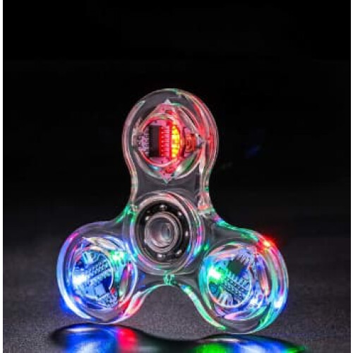Świecący Fidget Spinner LED - Przezroczysty AA