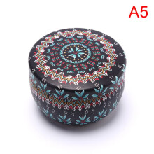 Retro floral tin tea storage box A5