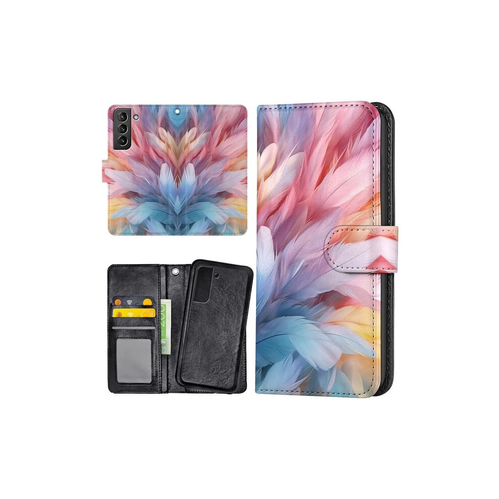 Samsung Galaxy S22 Wallet Case With Feather Design 962029417514