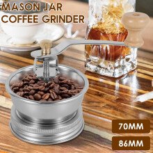 Moulin à café manuel AEVXKHI, en acier inoxydable, compatible avec les bocaux Mason à large ouverture, moulin manuel détachable