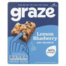 Graze Healthy Snacks - Lemon Blueberry Oat Snack Bars, 4x30g