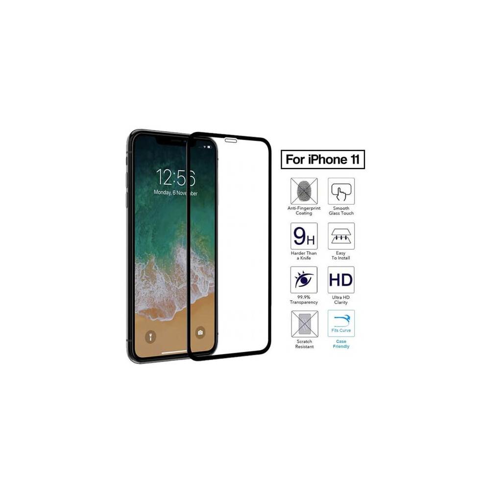 Iphone 11 Screen Protector Tempered Glass Carbon Fiber Black 940684205318