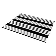 Asija striped cotton rug black and white 27.5x43 inches