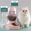 Conjunto de comedouro e bebedouro automático, compatível com tigelas de ração, fácil de limpar, alimentação automática para cães e gatos de 4