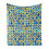 Flannel fleece throw blanket yellow blue grid pattern 1
