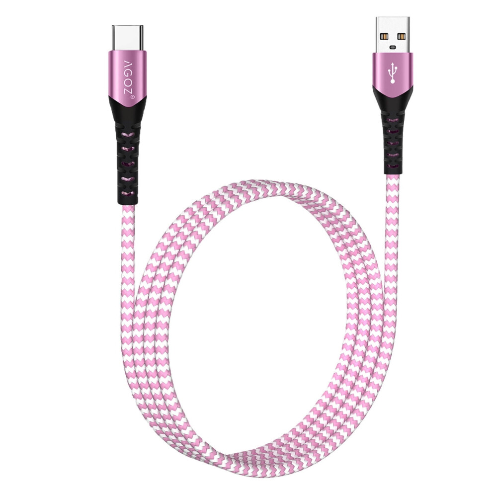 Agoz Usb-C Cable For Iphone 15 6 Ft Fast Charging Pink 940684188857
