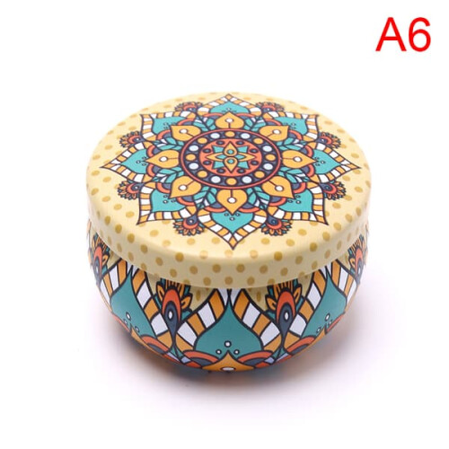 Retro floral tin tea storage box A6
