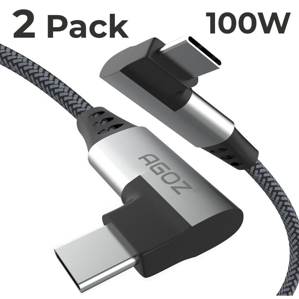 Agoz Usb C To Usb C Cable 100W 90 Right Angle 2-Pack 4Ft 940684189427