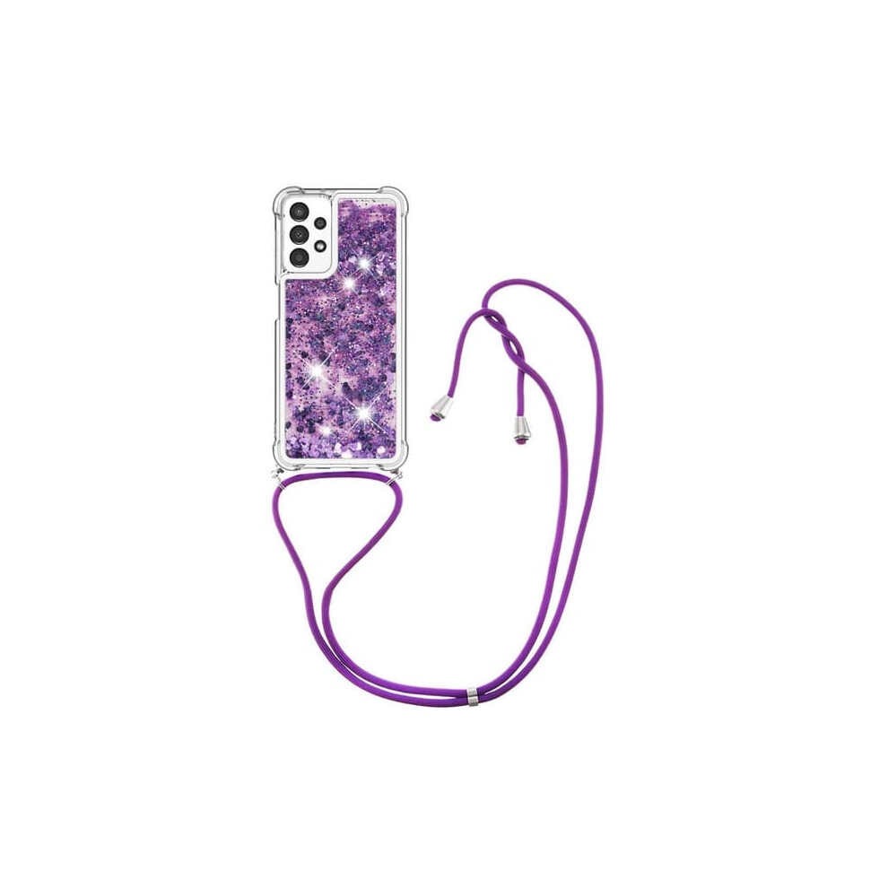 Skalo Samsung A13 4G Glitter Mobile Necklace Purple 940684206544