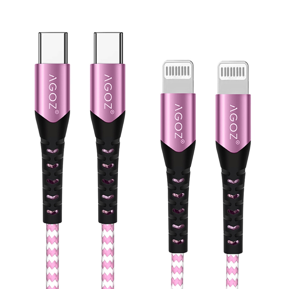 Agoz Usb-C To Lightning Cable 10Ft Mfi Certified Pink 940684189632