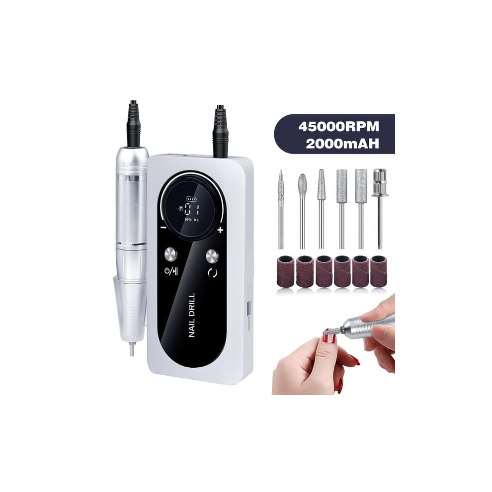 Electric Nail File Portable Rechargeable 45000 Rpm 962029763352