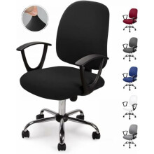 Black office chair cover removable universal 1 piece
