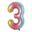Number Balloon Multicolor Rainbow 102 cm Pack of 3 1