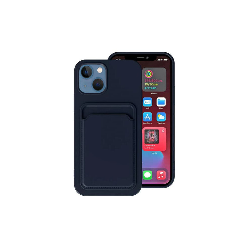 Iphone 15 Case With Card Holder Navy Blue 962029768487