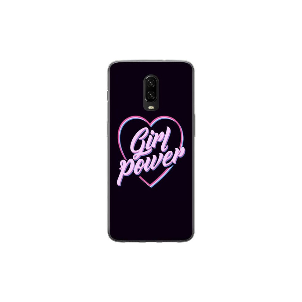 Oneplus 6T Transparent Case Neon Girl Power 962029414766