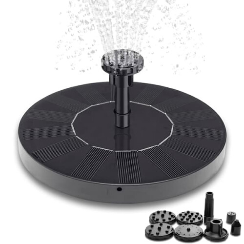 Solar Fountain Water Pump Black 16 cm