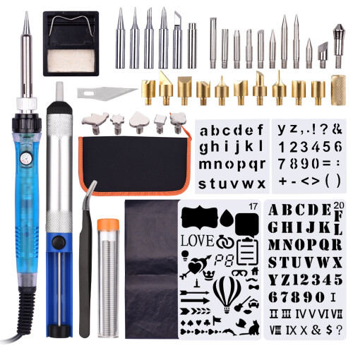 Wood Burning Pen Set Adjustable 200-450F 53pcs