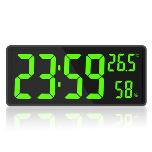Digital Wall Clock Green Large Display