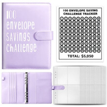 100 Days Envelope Challenge Binder Purple