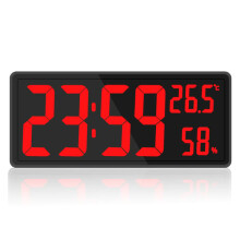 Digital Wall Clock Red Large Display 12-inch