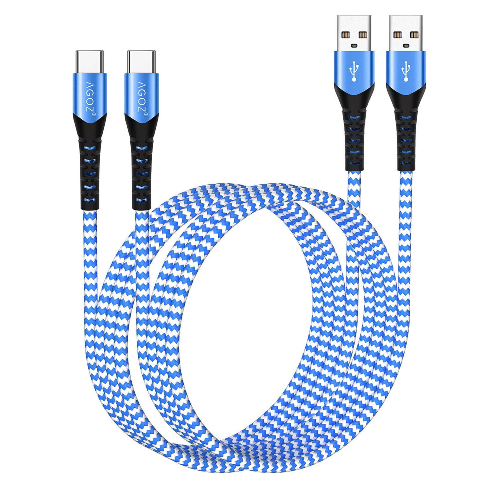 Agoz Usb-C Charging Cable 6Ft 2-Pack Blue 940684189311