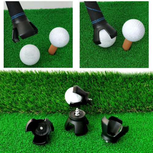 Golf Ball Picker Rubber Tip Zinc Alloy Black 1