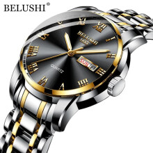 BELUSHI men's quartz wristwatch stainless steel waterproof