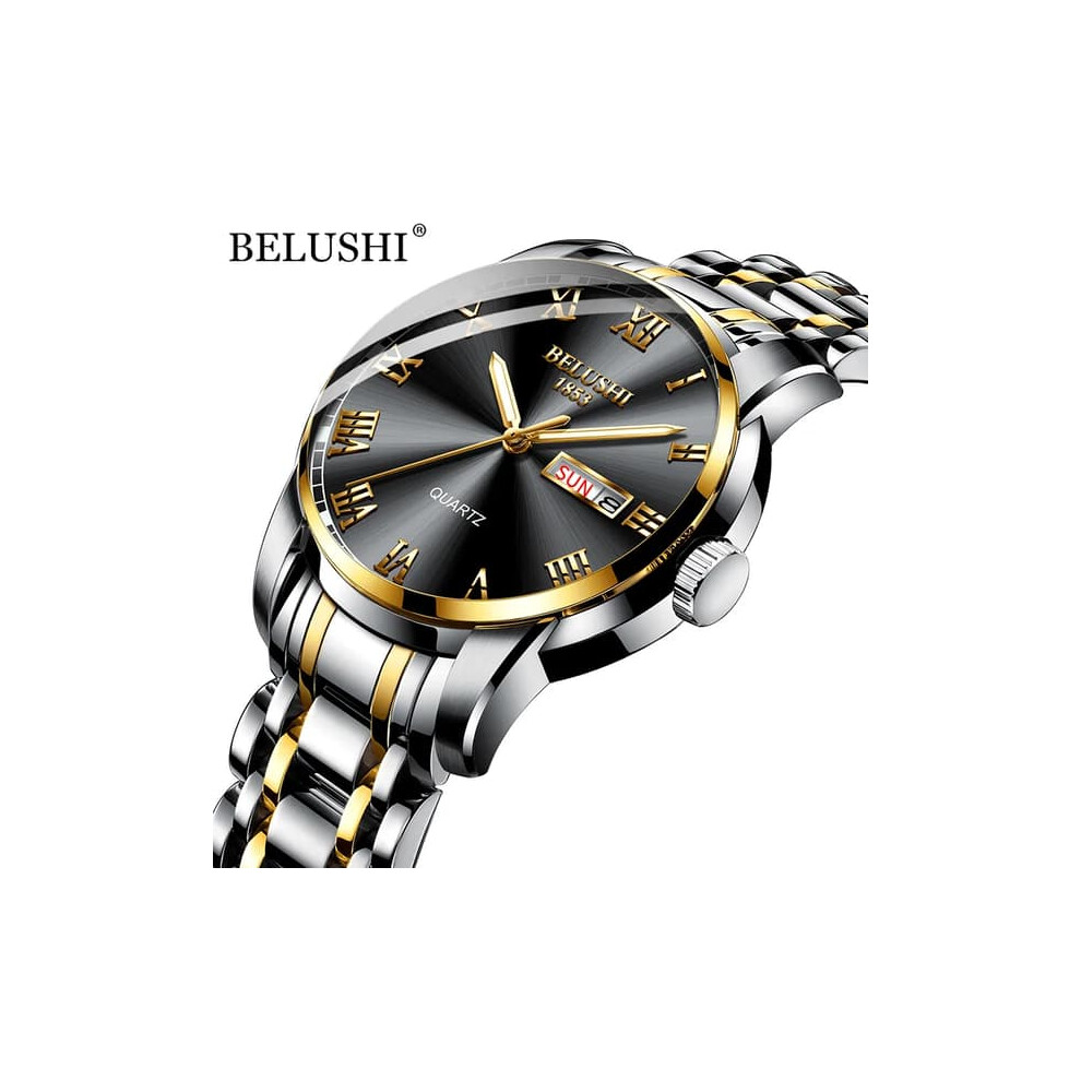 Belushi Men's Quartz Wristwatch Stainless Steel Waterproof Dark 962029759355
