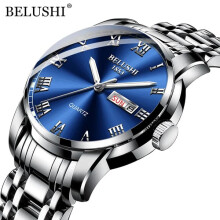 BELUSHI men's quartz wristwatch silver blue steel