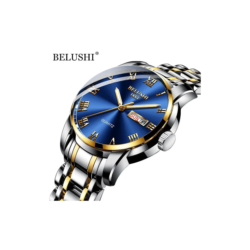 Belushi Men's Quartz Wristwatch Stainless Steel Waterproof Dark 962029759560
