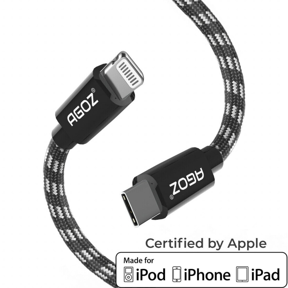 Agoz Lightning Cable 4 Ft Fast Charging Black 940684189670