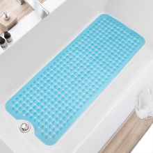 Badewannen- und Duschmatte, rutschfeste, extra lange Badematte (102 x 41 cm), maschinenwaschbar mit Abflusslöchern, Saugnäpfe für Badezimmer,