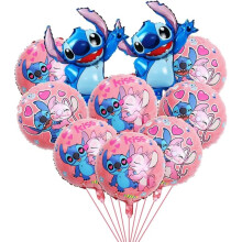 Stitch party balloons pink aluminum foil 10 pcs