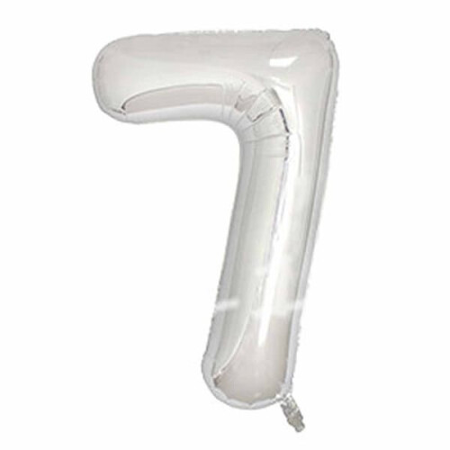 Number Balloon Silver 102cm 7 pieces