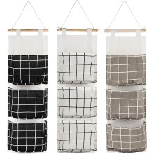Hanging Storage Bag Premium Fabric 3-Pack 3-Compartment