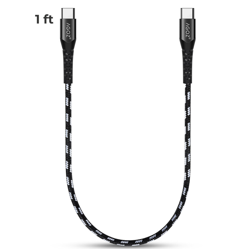 Agoz Usb-C To Usb-C Fast Charging Cable 1 Ft 940684189052