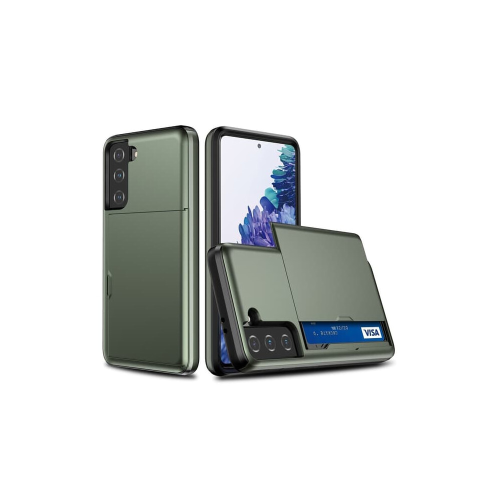 Samsung Galaxy S21 Hybrid Case With Card Slot Green 940684198887