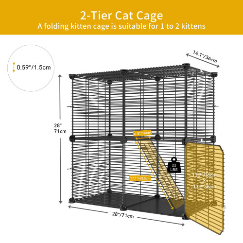 Dextrus 2-Tier Cat Cage for Indoor Outdoor Use 2
