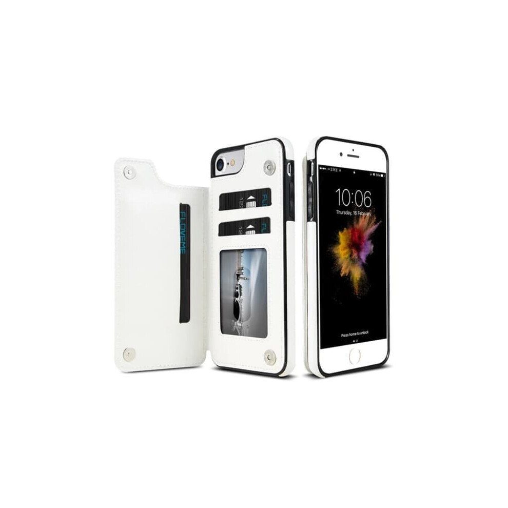 Nkobee Leather Iphone Se 2020 Case With Wallet White 962029755838