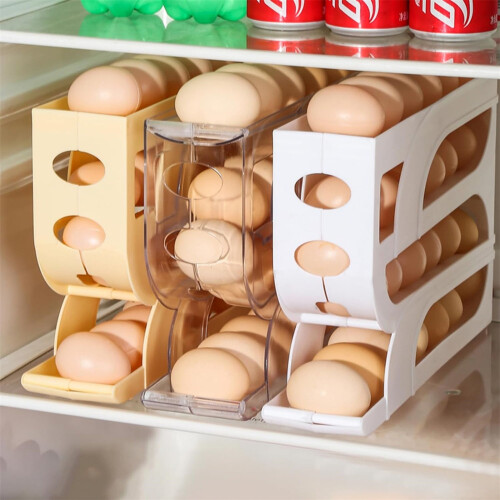 Eierspender für den Kühlschrank, weiß, 4-stufig, 30 Eier 2