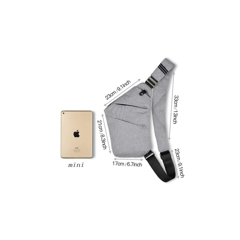 Anti-Theft Crossbody Chest Bag 1 Pack Gray 962029425519