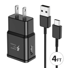 Snabbladdare kompatibel med Samsung Galaxy, adaptiv snabbladdningsväggkontakt med USB-C-kabel för S9S8S10Note9 8