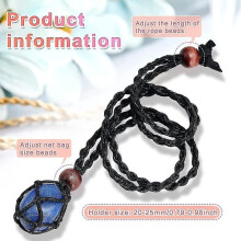 Necklace Cord Empty Stone Holder Black 3 pcs