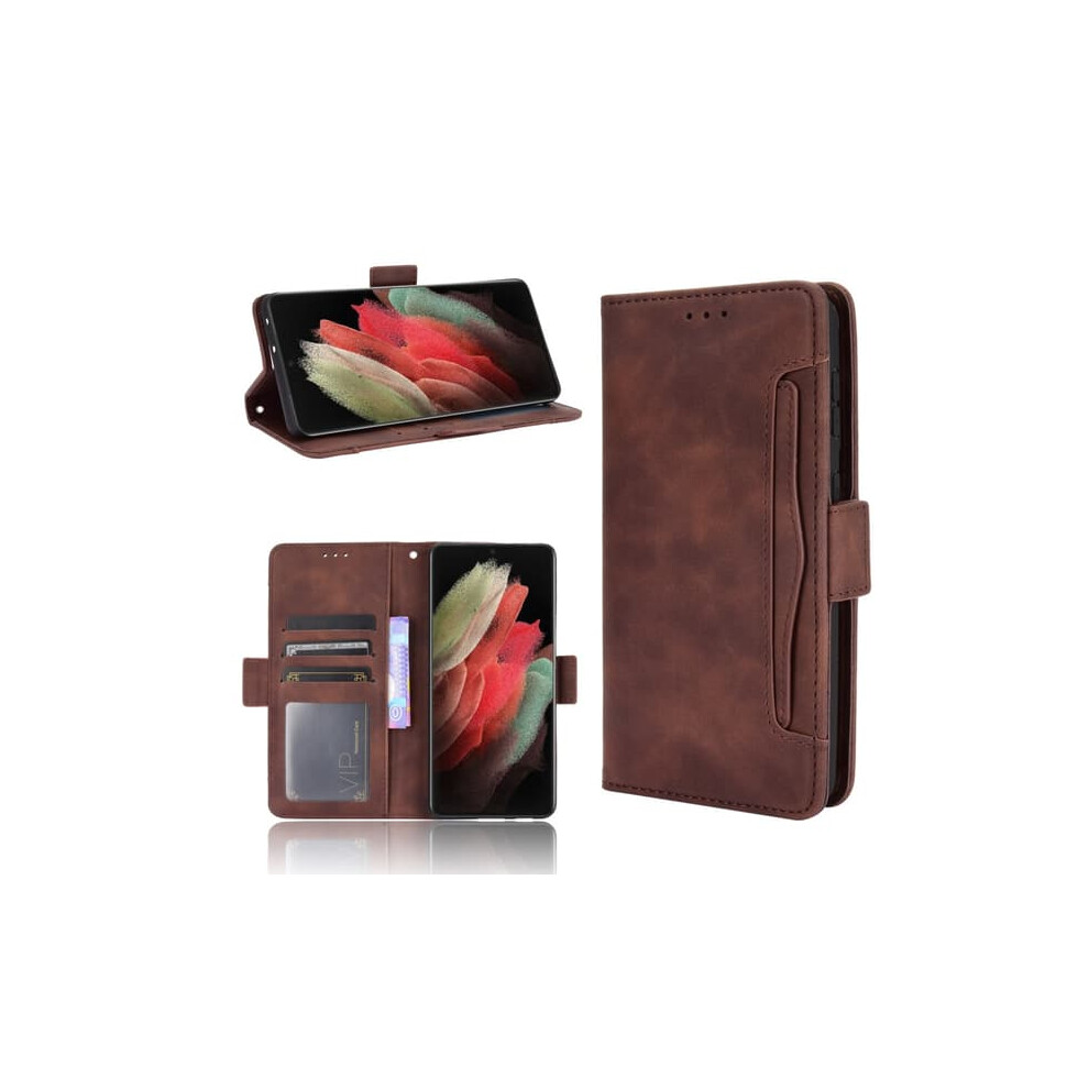 Wallet Case For Samsung Galaxy S21 Ultra Brown 940684201846