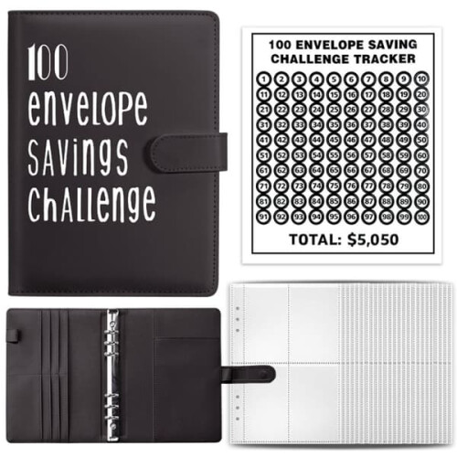 100 Days Envelope Challenge Binder Black
