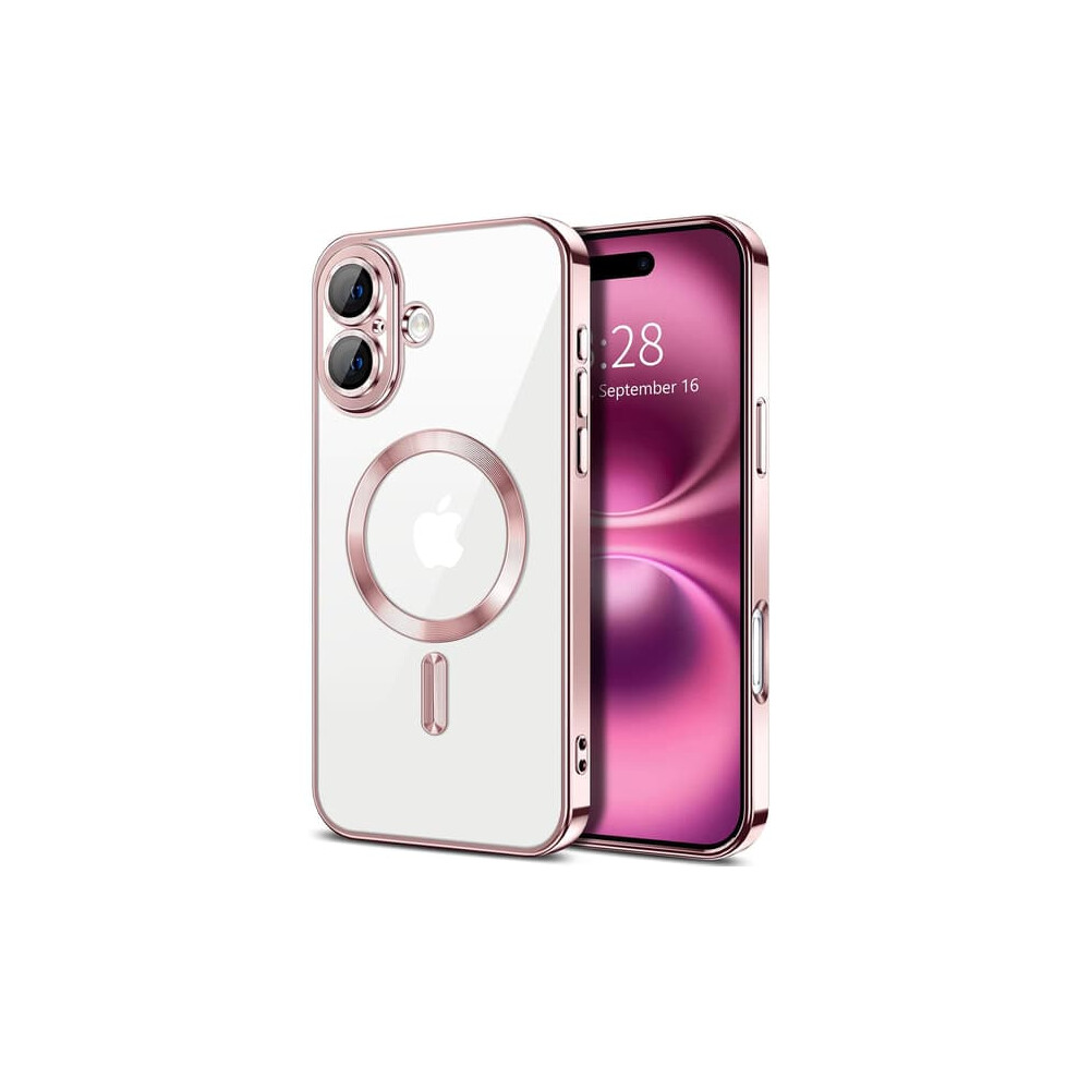 Iphone 16 Plus Metallic Magnetic Case Slim Rose Pink 962029428886